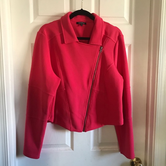 Torrid pink waffle-textured motor jacket size 2X - Picture 6 of 10